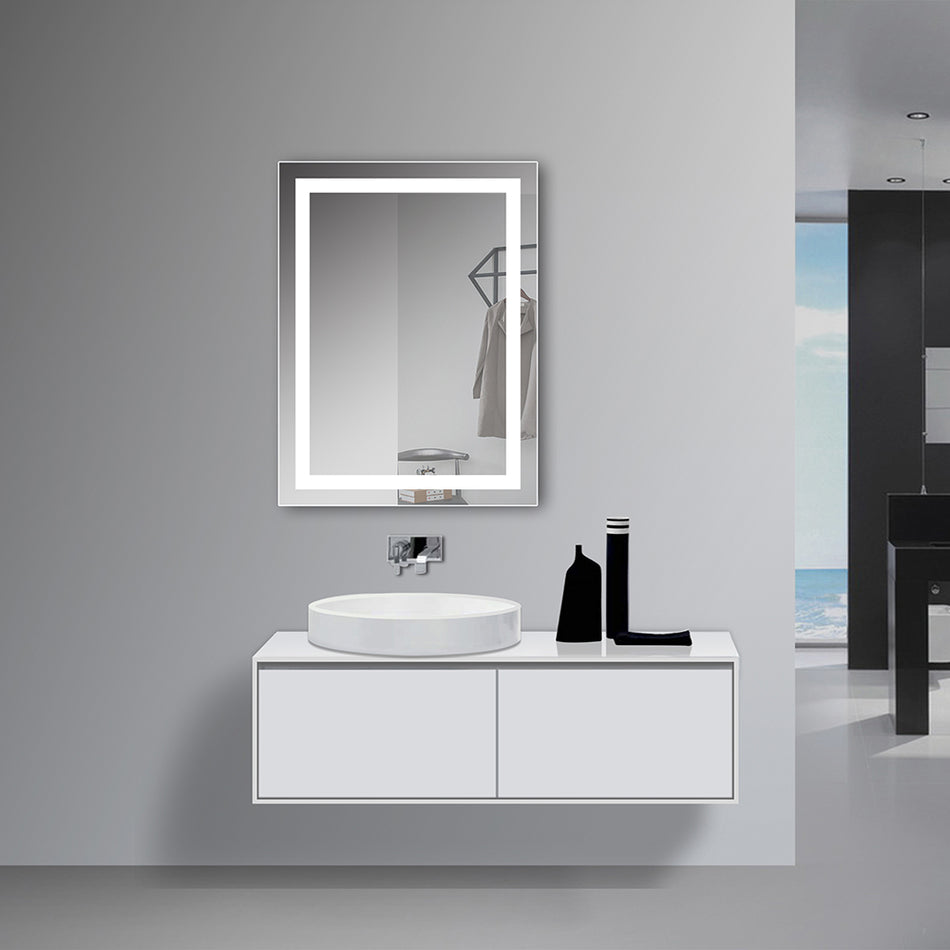 Victoria Dual-Color LED Bathroom Mirror with On/Off Button and Horizontal or Vertical Mounting