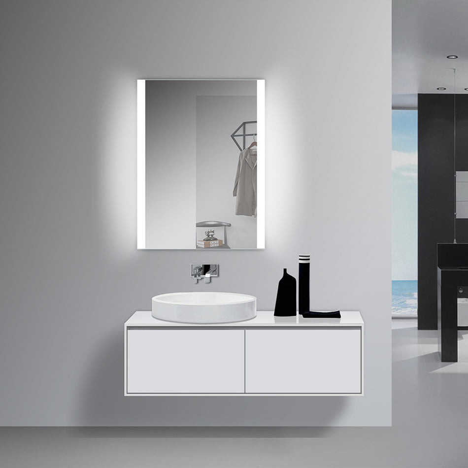 Violet 24 in. W x 32 in. H Integrated LED Bathroom Mirror with On/Off Button and Horizontal or Vertical Mounting