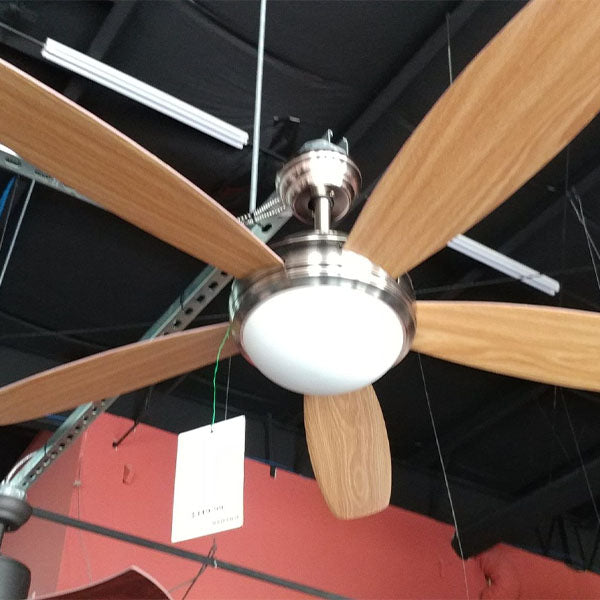 FAN-52ZSM-156BN 52" Indoor Outdoor Ceiling Fan with Remote Control and Integrated Light and Wood Blades