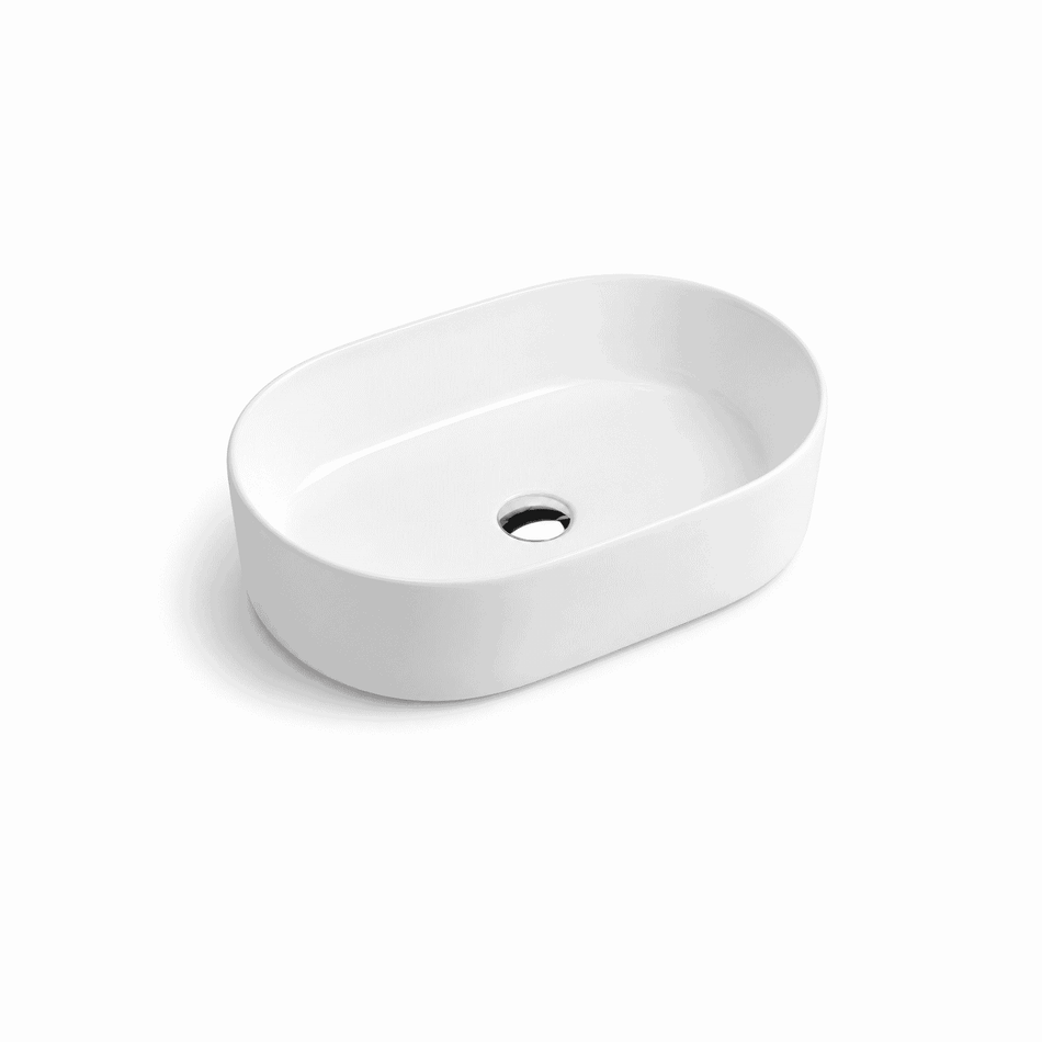 Aspen 22.05 in. x 14.37 in. x 5.51 in. Oval Vessel Bathroom Sink with Above-Counter Installation