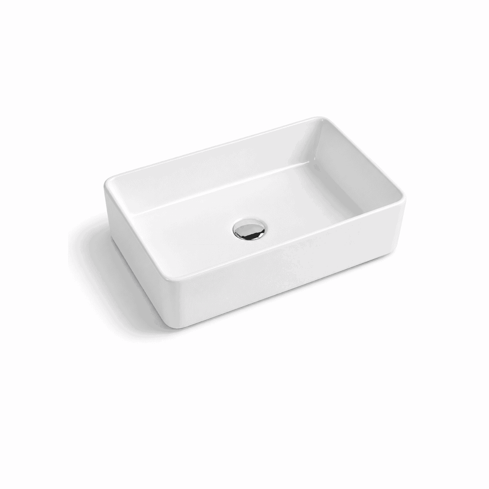 Capri 23.62 in. x 14.57 in. x 5.12 in. Rectangular Vessel Bathroom Sink with Above-Counter Installation
