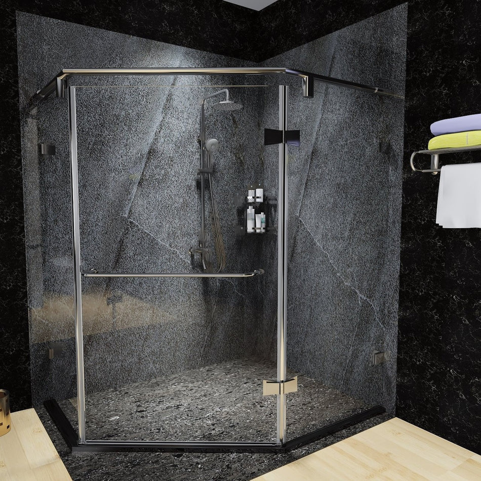 Grey Onyx 94.49 in. x 23.62 in. Waterproof PVC Wall Panel with Gloss Finish