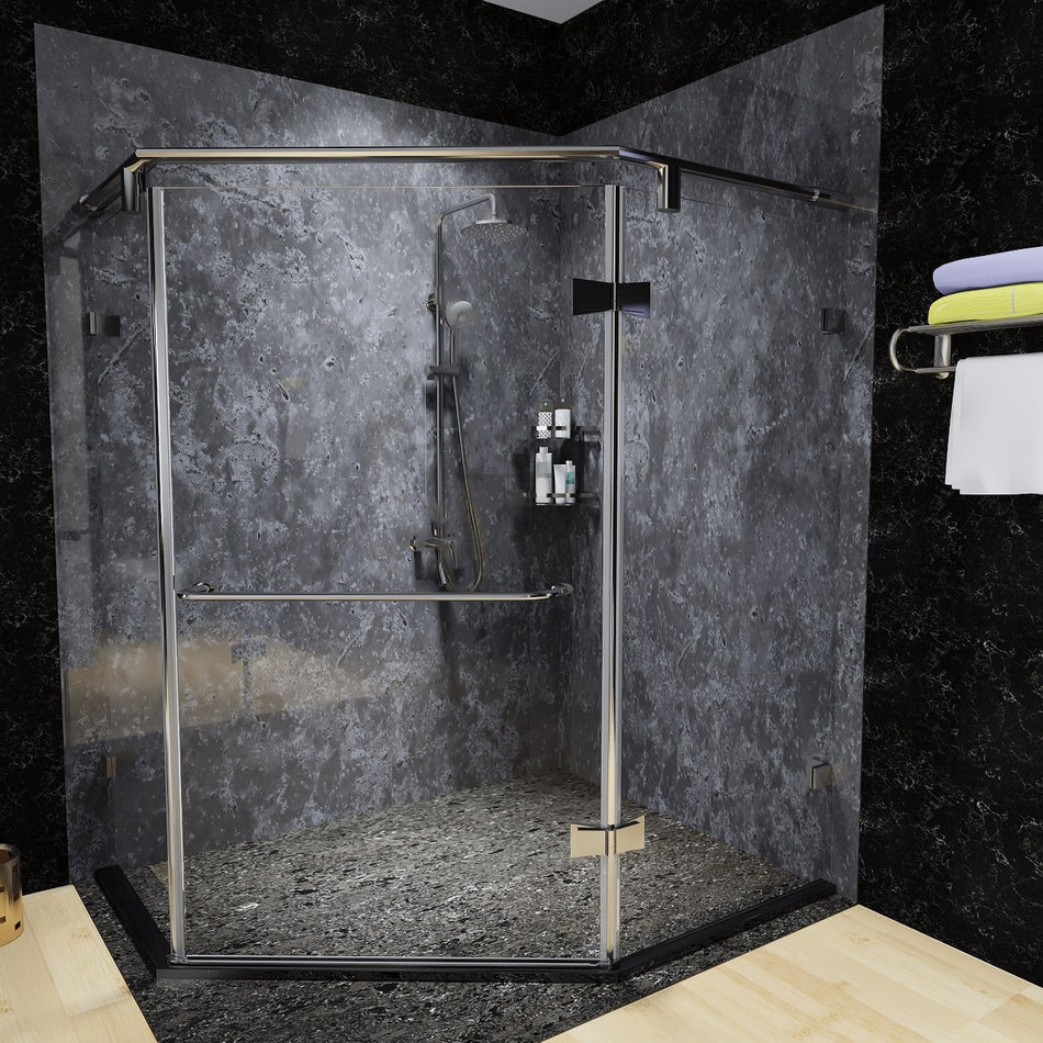 Concrete Black 94.49 in. x 39.37 in. Waterproof PVC Wall Panel with Matte Finish