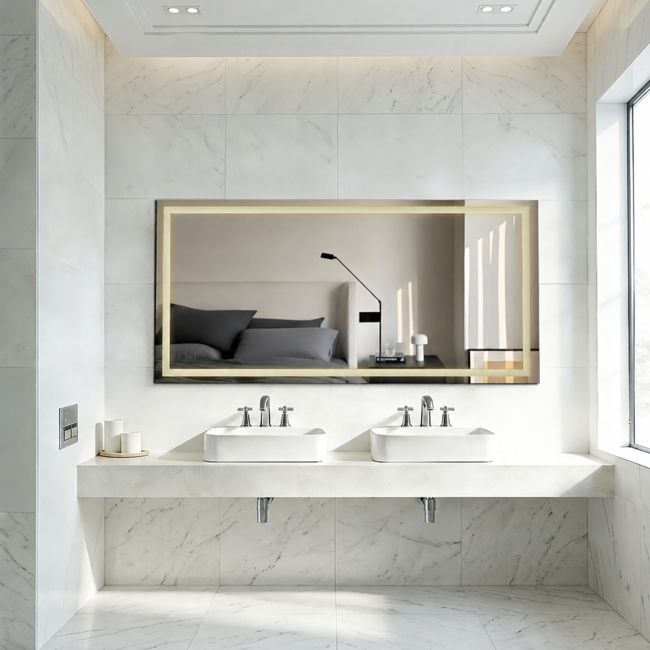 Olivia Frontlit LED Bathroom Mirror with Anti-Fog and Touch Sensor