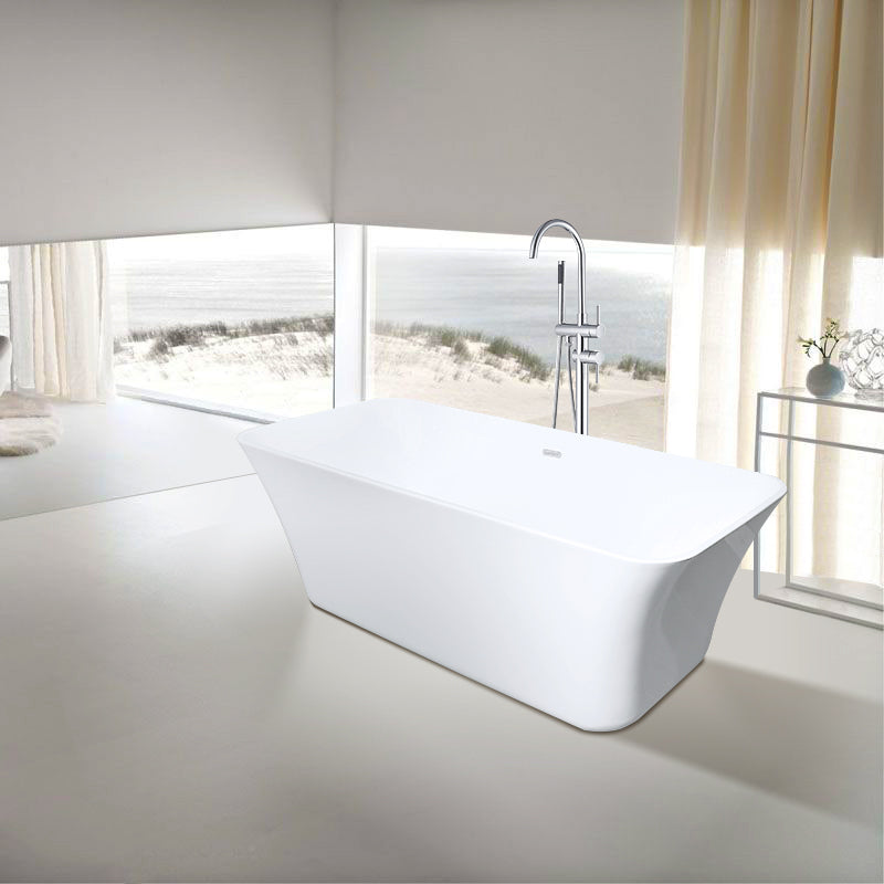 Rivera 66-7/8 in. x 29-1/2 in. x 23-5/8 in. Freestanding Acrylic Soaking Bathtub with Drain and Overflow