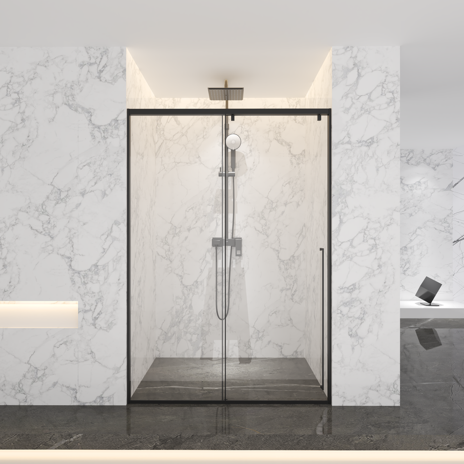 White Marble 94.49 in. x 23.62 in. Waterproof PVC Wall Panel with Gloss Finish