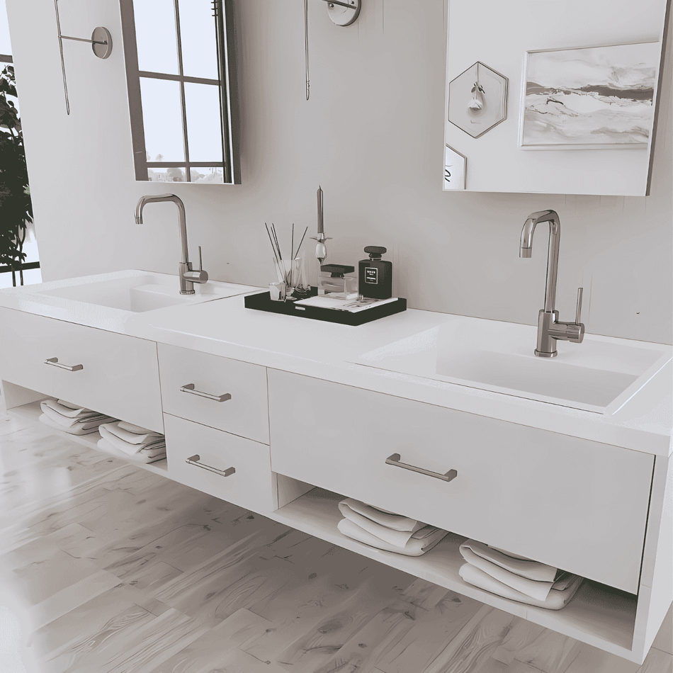Toronto 81.5 in. Wall-Mounted Double Bathroom Vanity Base with Soft-Close Drawers