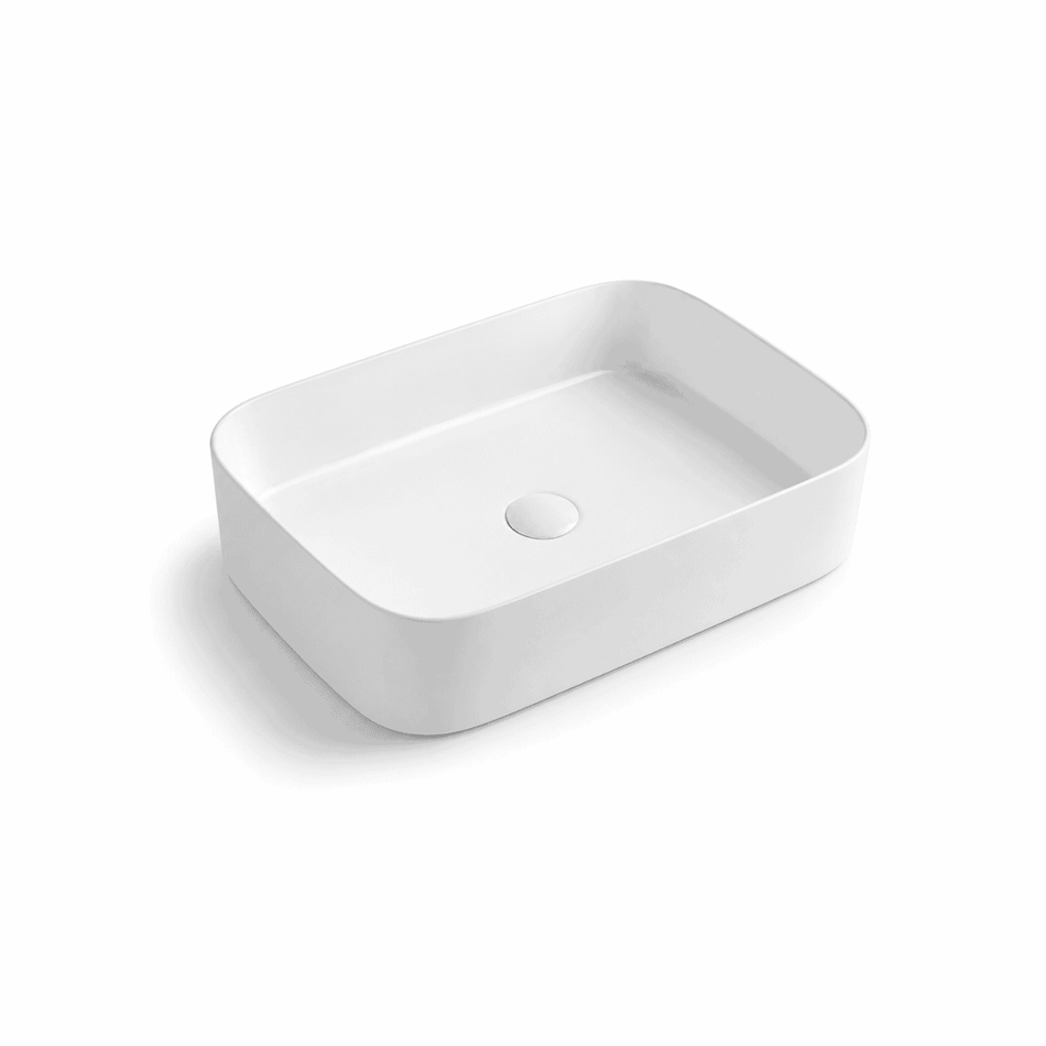 Santorini 21.65 in. x 14.96 in. x 5.12 in. Rounded Vessel Bathroom Sink with Above-Counter Installation