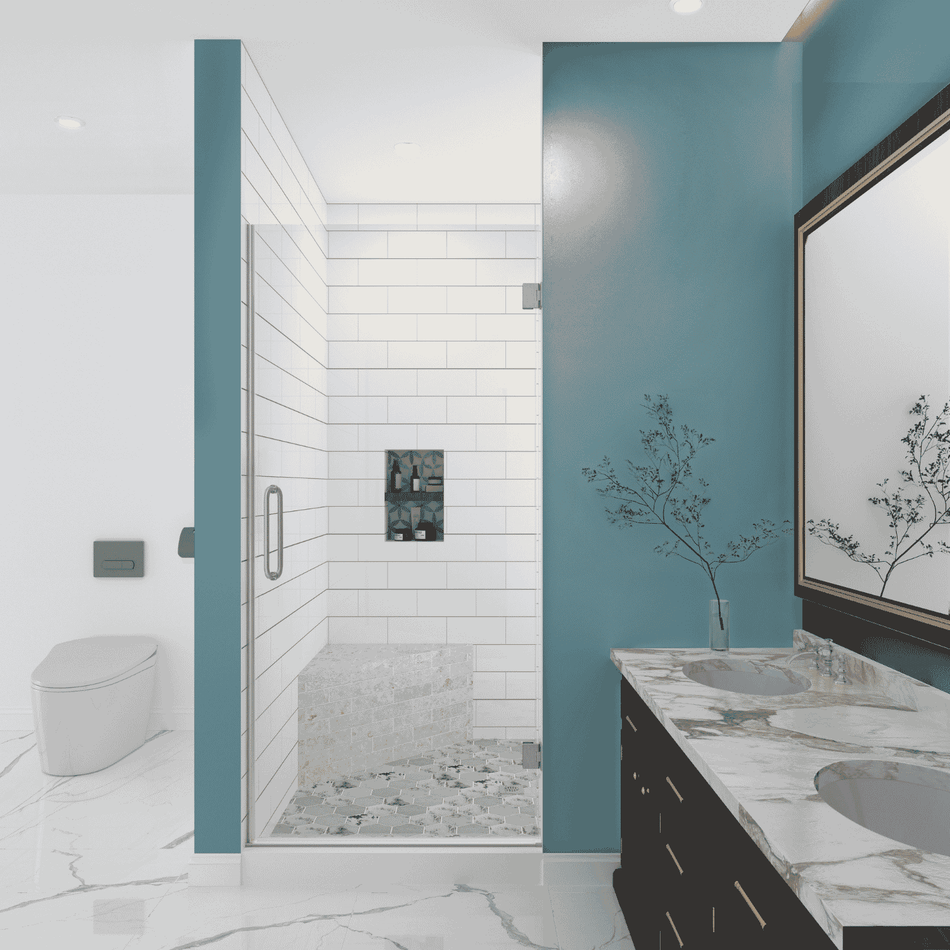 Switzerland Frameless Swing Shower Door with 3/8 in. Tempered Glass and Multiple Hardware Finish Options