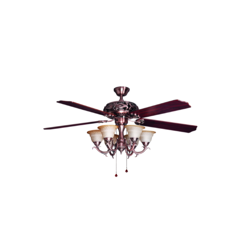 52ZSM 603 52" Indoor Outdoor Ceiling Fan with Integrated Light and Wood Blades