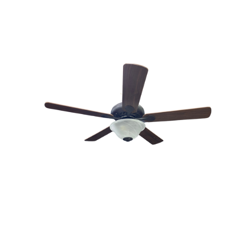 6949-5 52" Indoor Outdoor Ceiling Fan with Integrated Light and Wood Blades