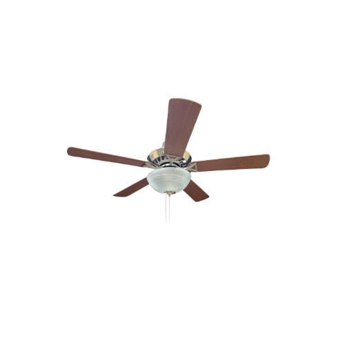 6950-4 52" Indoor Outdoor Ceiling Fan with Integrated Light and Wood Blades