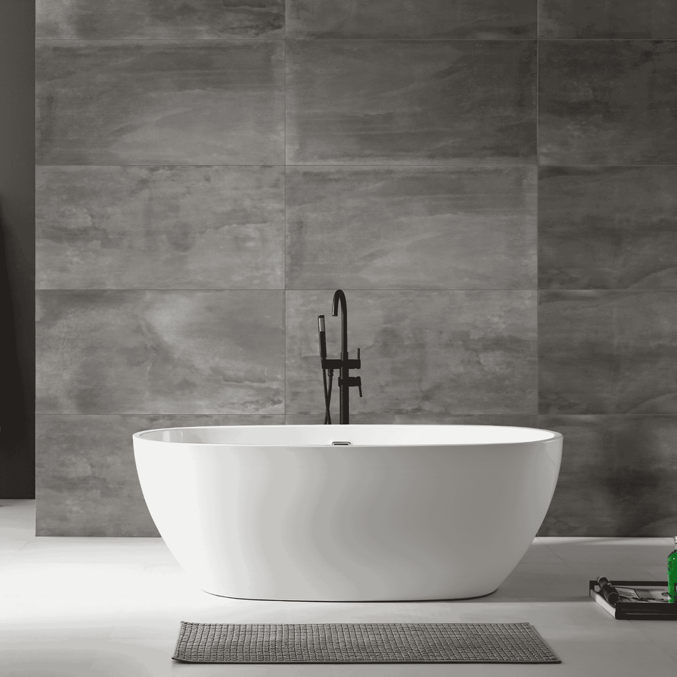 Malibu 59 in. x 28-3/4 in. x 23-5/8 in. Freestanding Acrylic Soaking Bathtub with Drain and Overflow