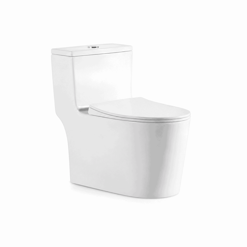 Porto 28.0 in. L x 16.9 in. W x 28.7 in. H Elongated One-Piece Toilet with Siphonic Tornado Flush